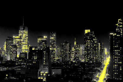 City Yellow Lights Print 100% Australian Made