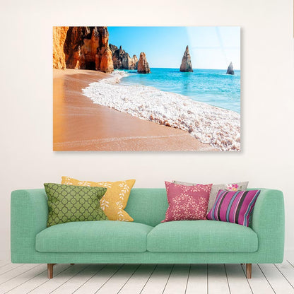 Summer Sandy Beach  Acrylic Glass Print Tempered Glass Wall Art 100% Made in Australia Ready to Hang - Bella Home Decor