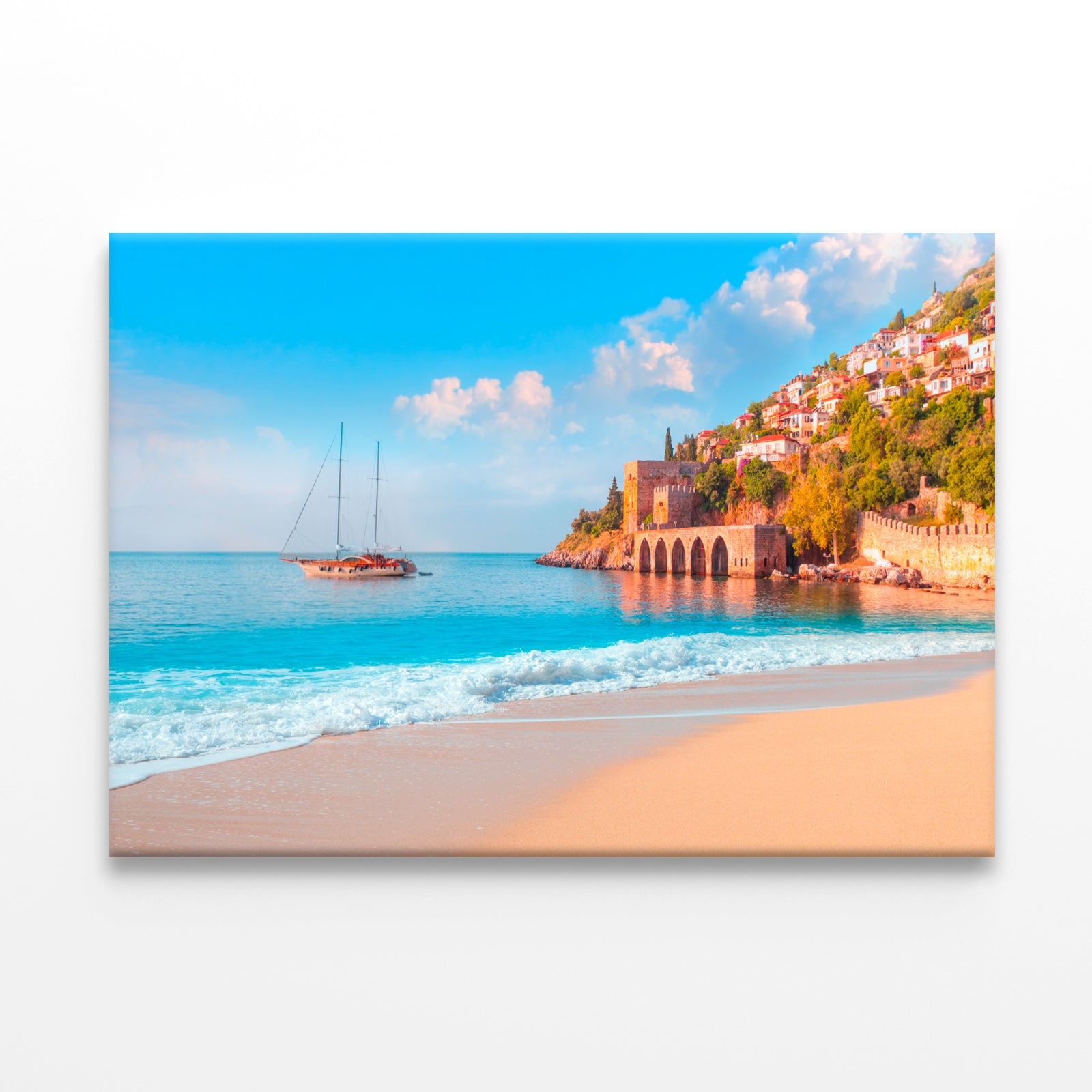 Ancient Shipyard Near Sandy Beach Wall Art Decor 100% Australian Made - Bella Home Decor