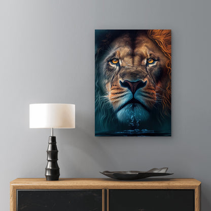 Royal Male Lion Close-up 40x60cm Metal Print Ready to Hang