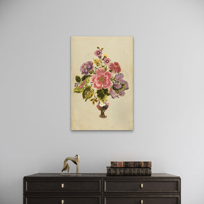 Colorful Bouquet Floral Vase 40x60cm Metal Print Ready to Hang