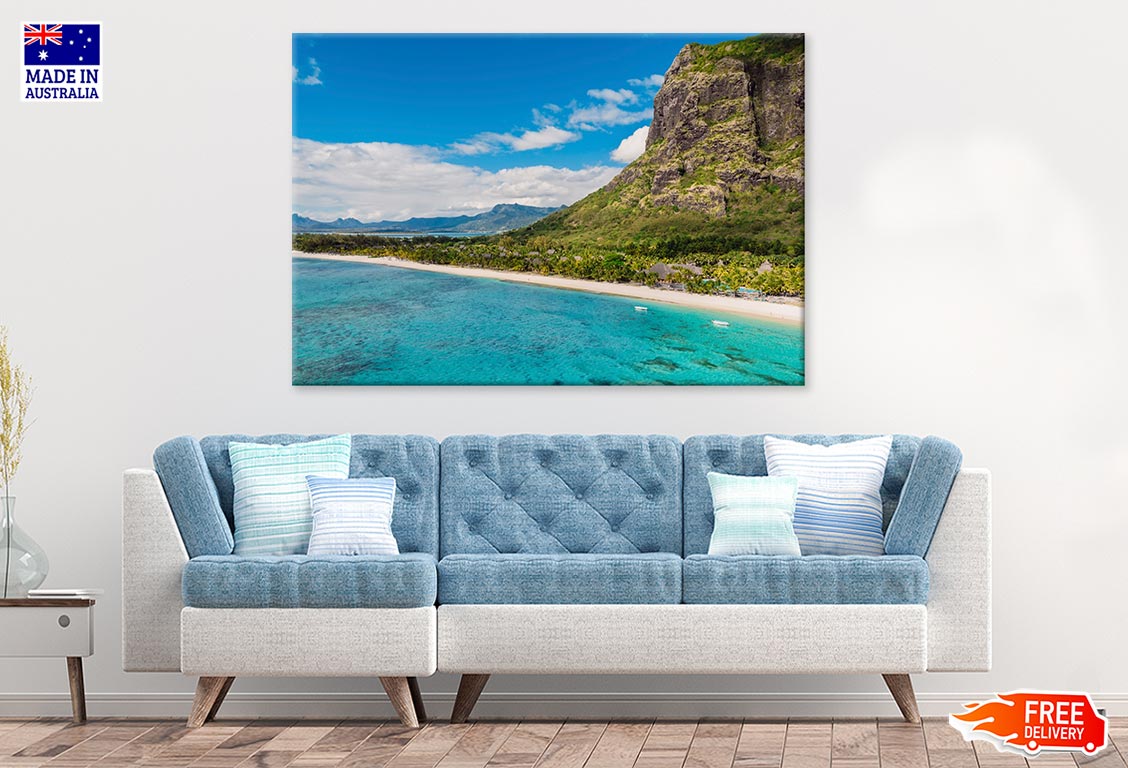 Le Morne Mountain Ocean & Beach Print 100% Australian Made