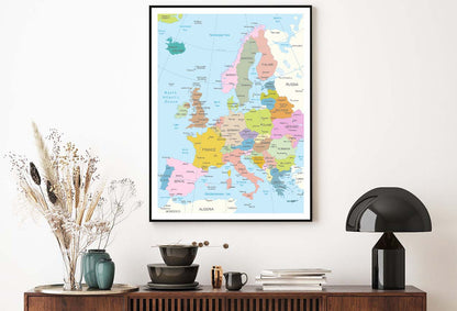 Europa Highly Detailed Map Home Decor Premium Quality Poster Print Choose Your Sizes