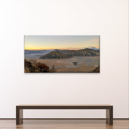 Mount Bromo Volcano Landscape Nature Wall Art Canvas Office Home Framed 120x60cm