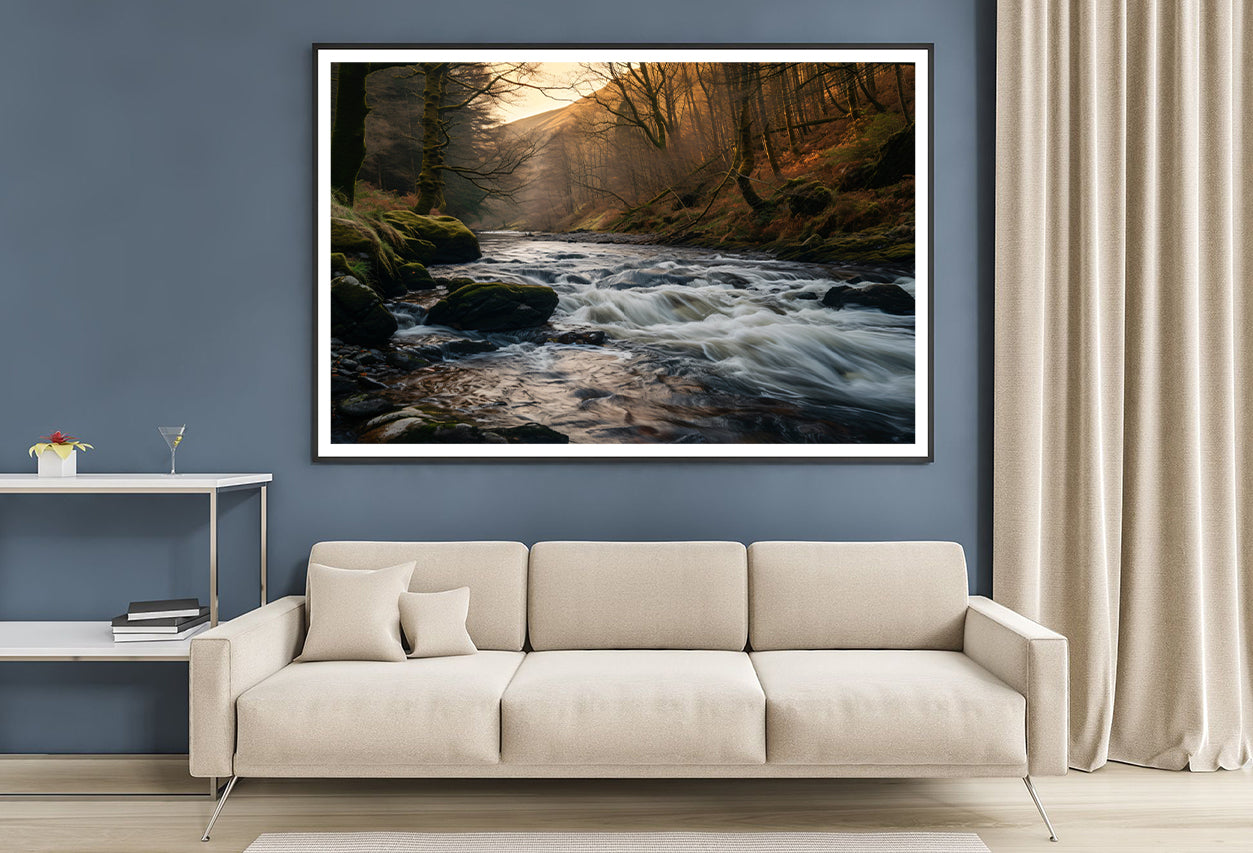 The River Flows through the Mountains of Wales Home Decor Premium Quality Poster Print Choose Your Sizes - Bella Home Decor