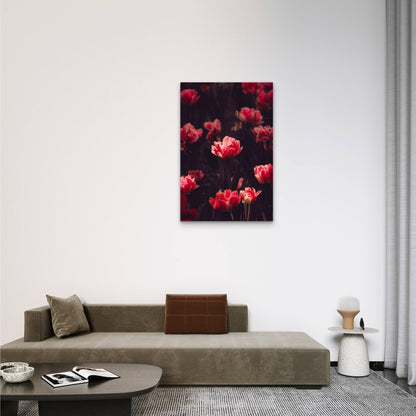 Parrot Tulips with Flamboyant Petals 60x90cm Metal Print Ready to Hang