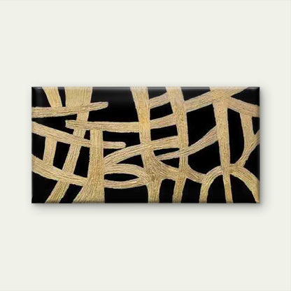 Golden Threads Woven Wall Art Canvas Office Home Room Framed 120x60cm - Bella Home Decor