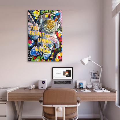 Interstellar Wealth Graffiti Mashup 40x60cm Metal Print Ready to Hang - Bella Home Decor