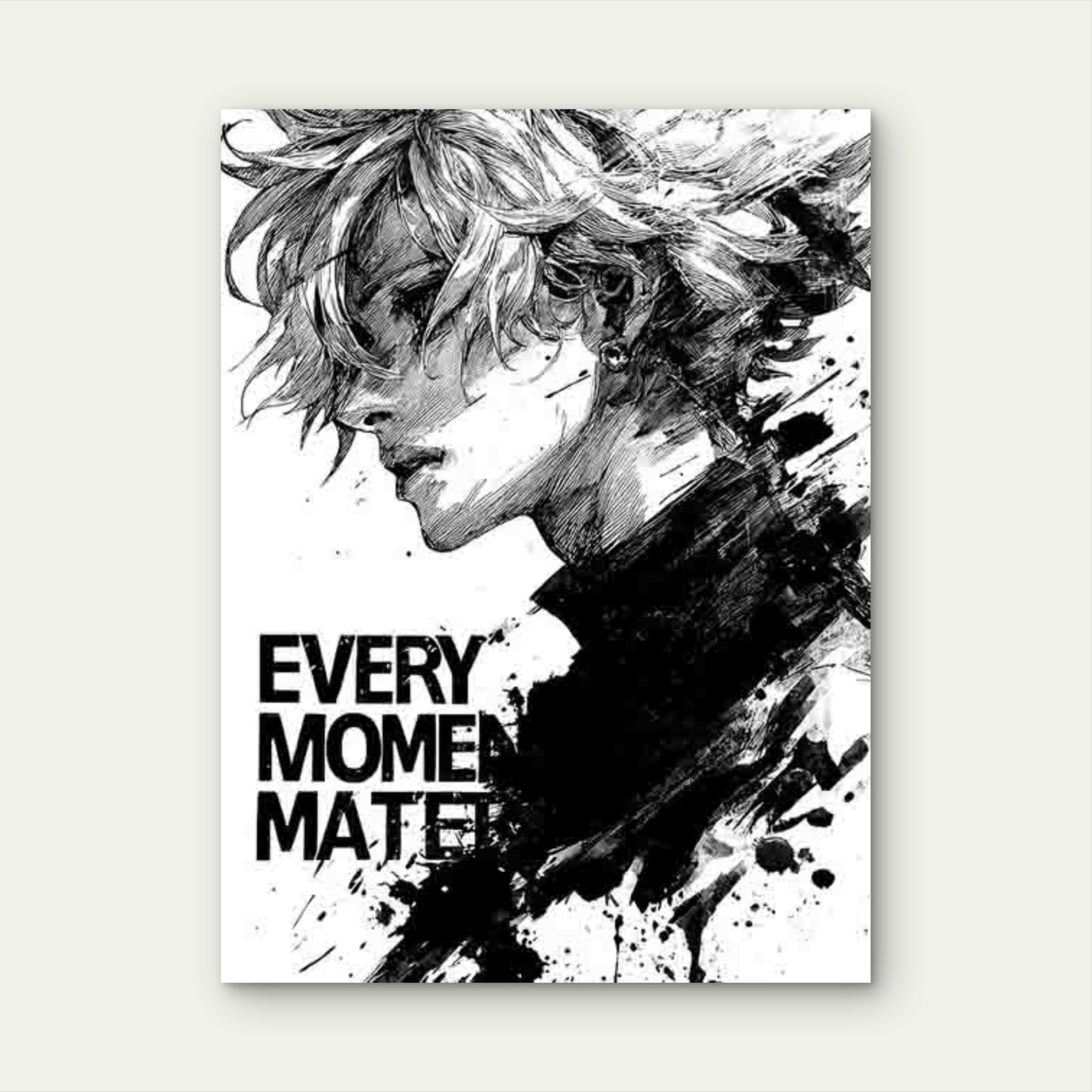 Black & White Every Moment Matters 60x90cm Metal Print Ready to Hang