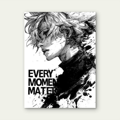 Black & White Every Moment Matters 60x90cm Metal Print Ready to Hang