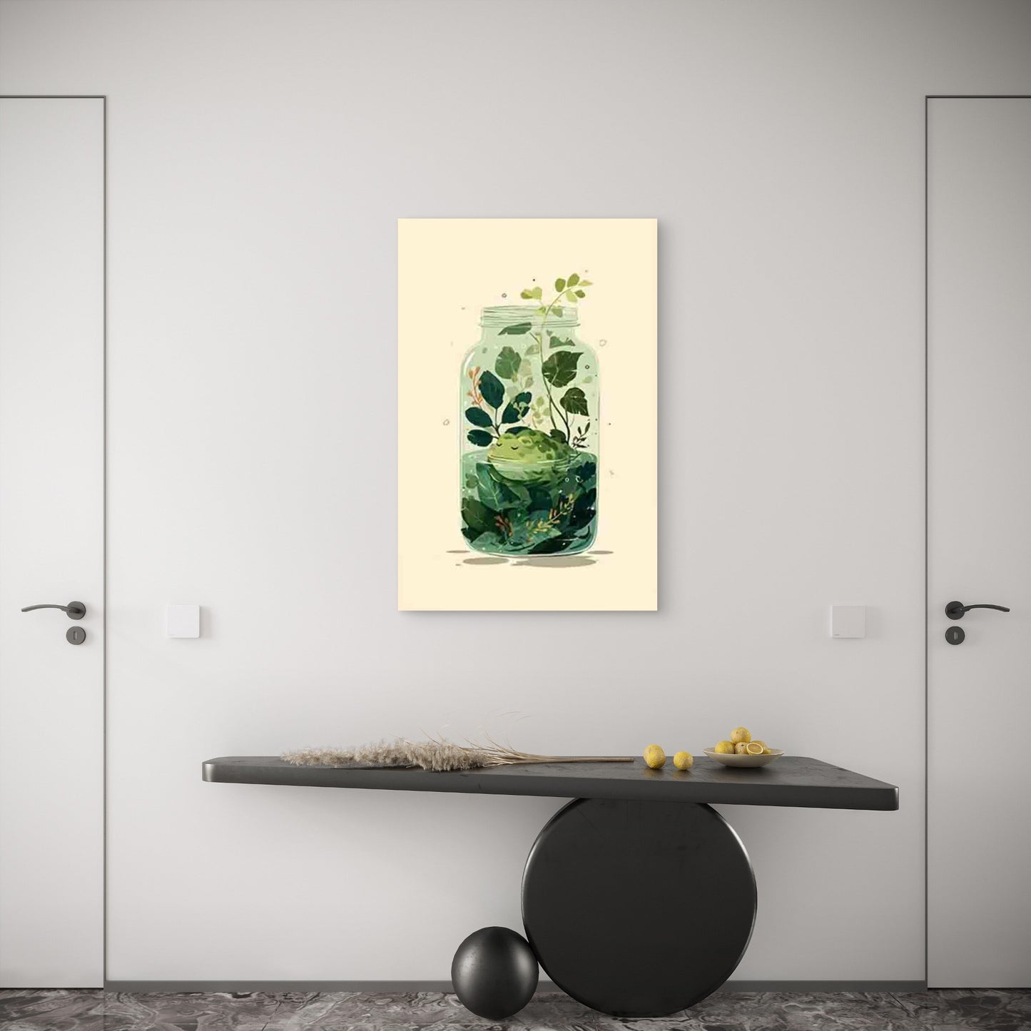 Frog Sanctuary in Bottle 60x90cm Metal Print Ready to Hang