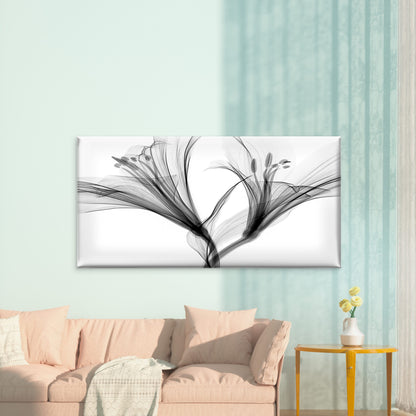 Greyscale Flowers Painting Wall Art Canvas Office Home Room Framed 120x60cm