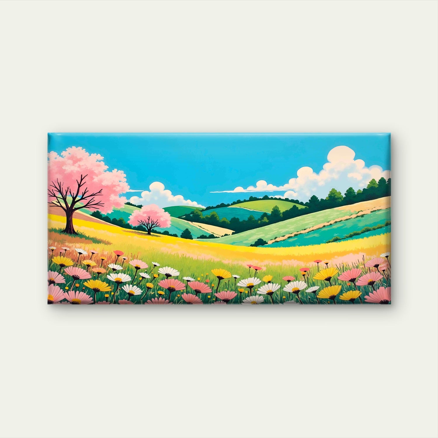 Depicting a Serene Spring Wall Art Canvas Office Home Room Framed 120x60cm - Bella Home Decor