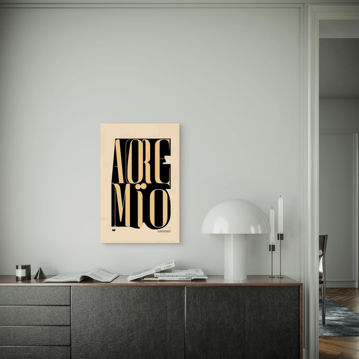 Bold Artistic Typography Design 60x90cm Metal Print Ready to Hang - Bella Home Decor