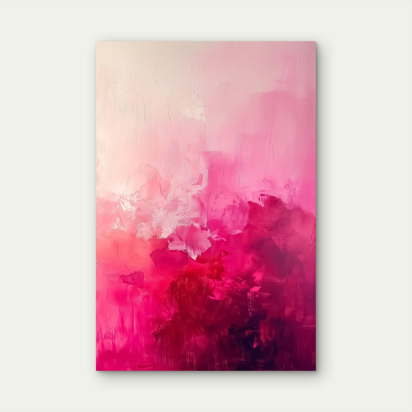 Vibrant Pink to Crimson Abstract Gradient 40x60cm Metal Print Ready to Hang