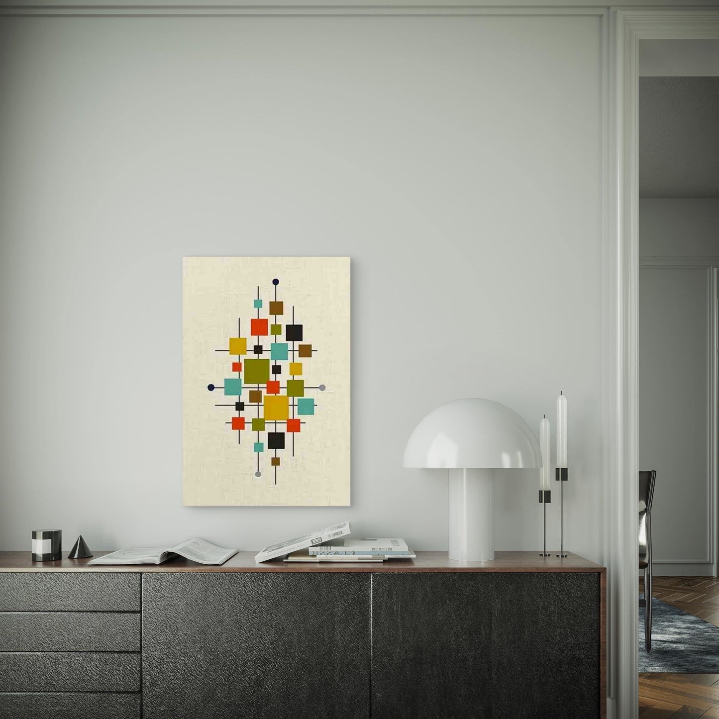 Colorful Squares Abstract Art 60x90cm Metal Print Ready to Hang