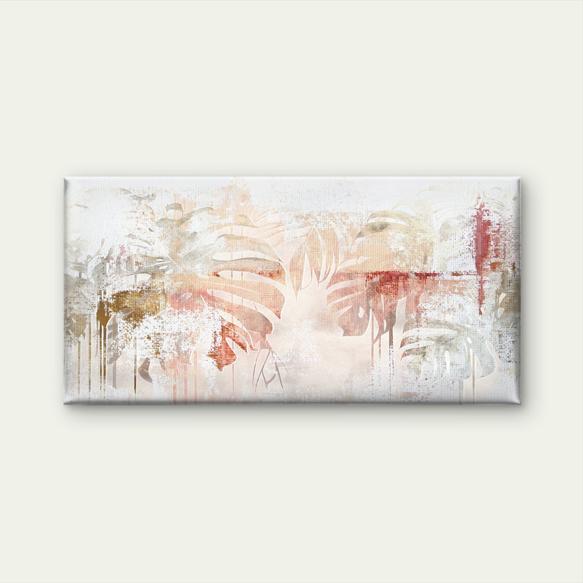 Abstract Boho Tropical Palm Leaf Wall Art Canvas Office Home Room Framed 120x60c