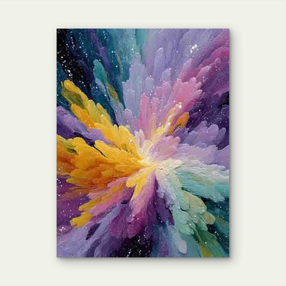 Colorful Grunge Artwork Bright Fireworks Metal Print Ready to Hang