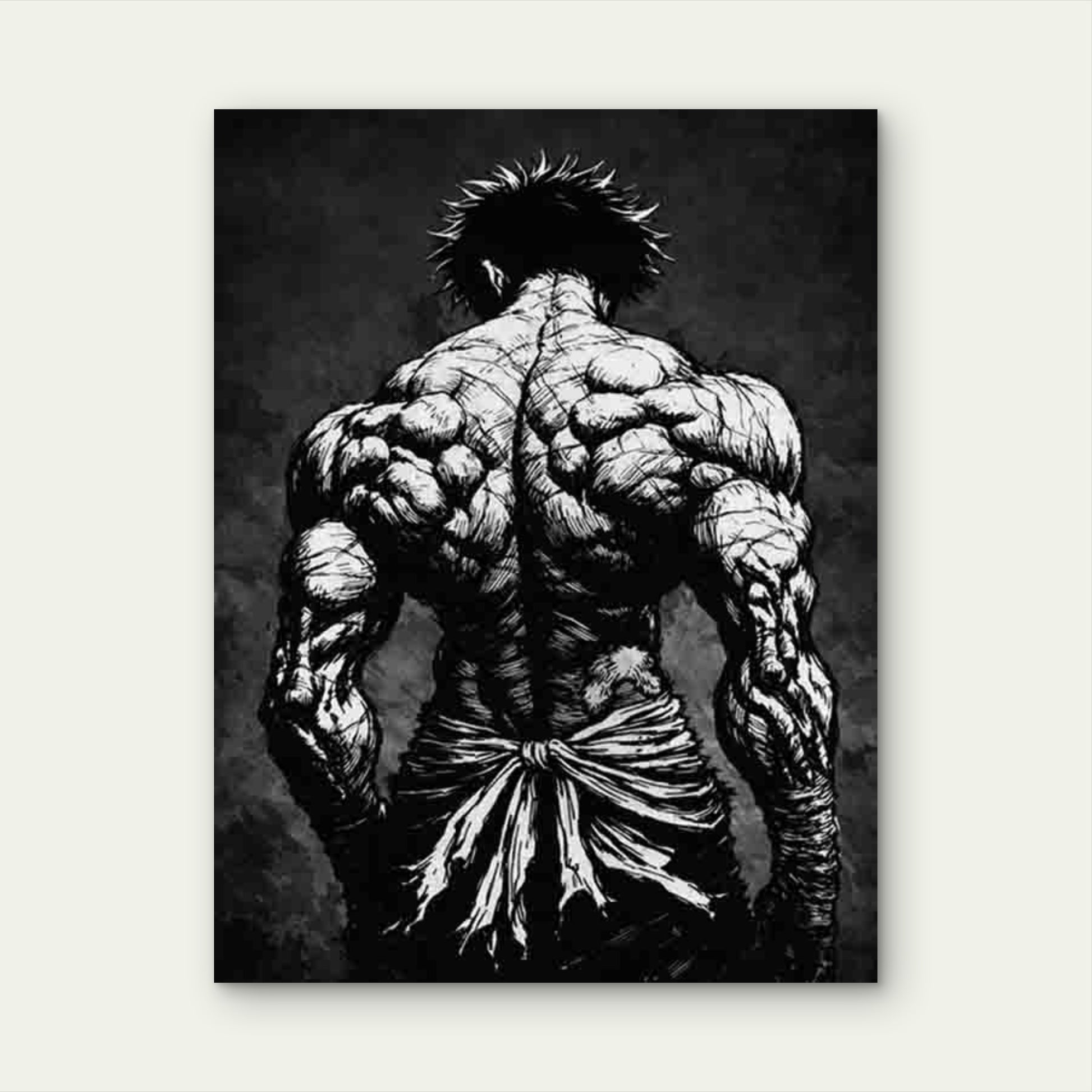 Muscular Back Artwork 60x90cm Metal Print Ready to Hang - Bella Home Decor