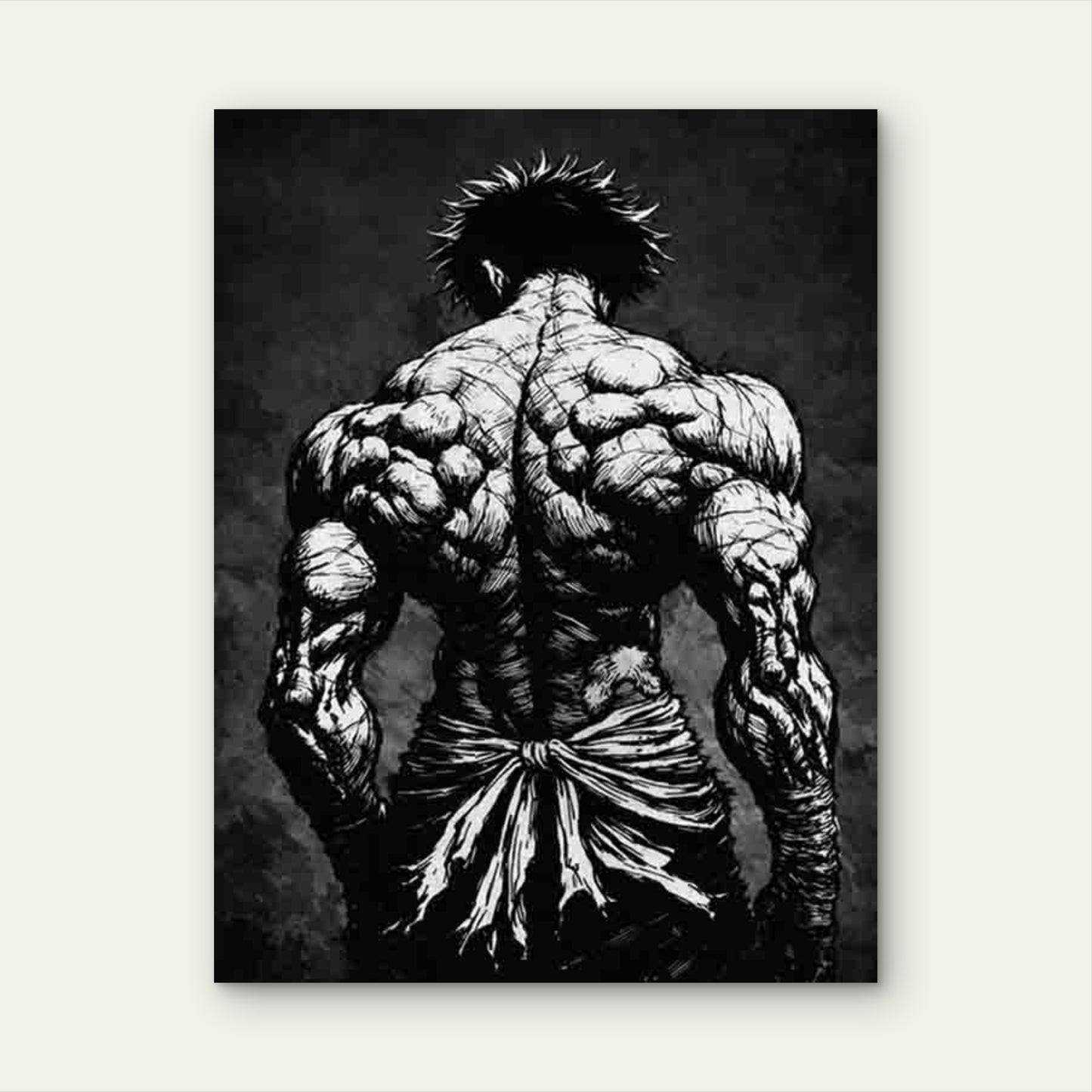 Muscular Back Artwork 40x60cm Metal Print Ready to Hang
