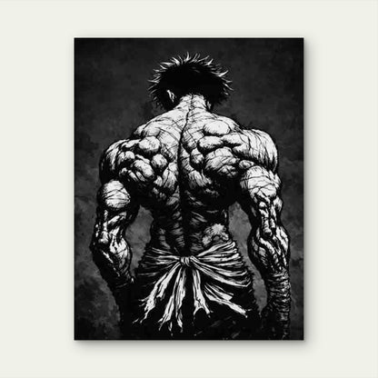 Muscular Back Artwork 40x60cm Metal Print Ready to Hang