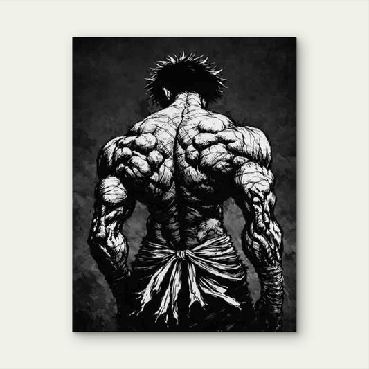 Muscular Back Artwork 40x60cm Metal Print Ready to Hang