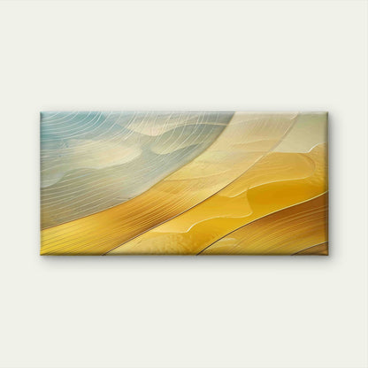 Abstract Gold Fluid Waves Wall Art Canvas Office Home Room Framed 120x60cm
