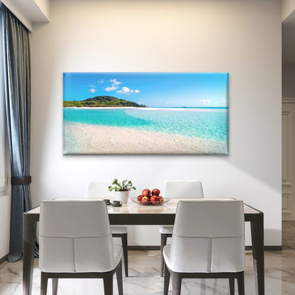 Tropical Paradise Beach Wall Art Canvas Office Home Room Framed 120x60cm