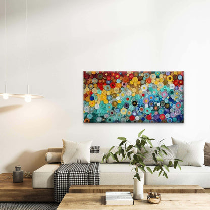 Abstract with Colorful Circles Wall Art Canvas Office Home Room Framed 120x60cm - Bella Home Decor