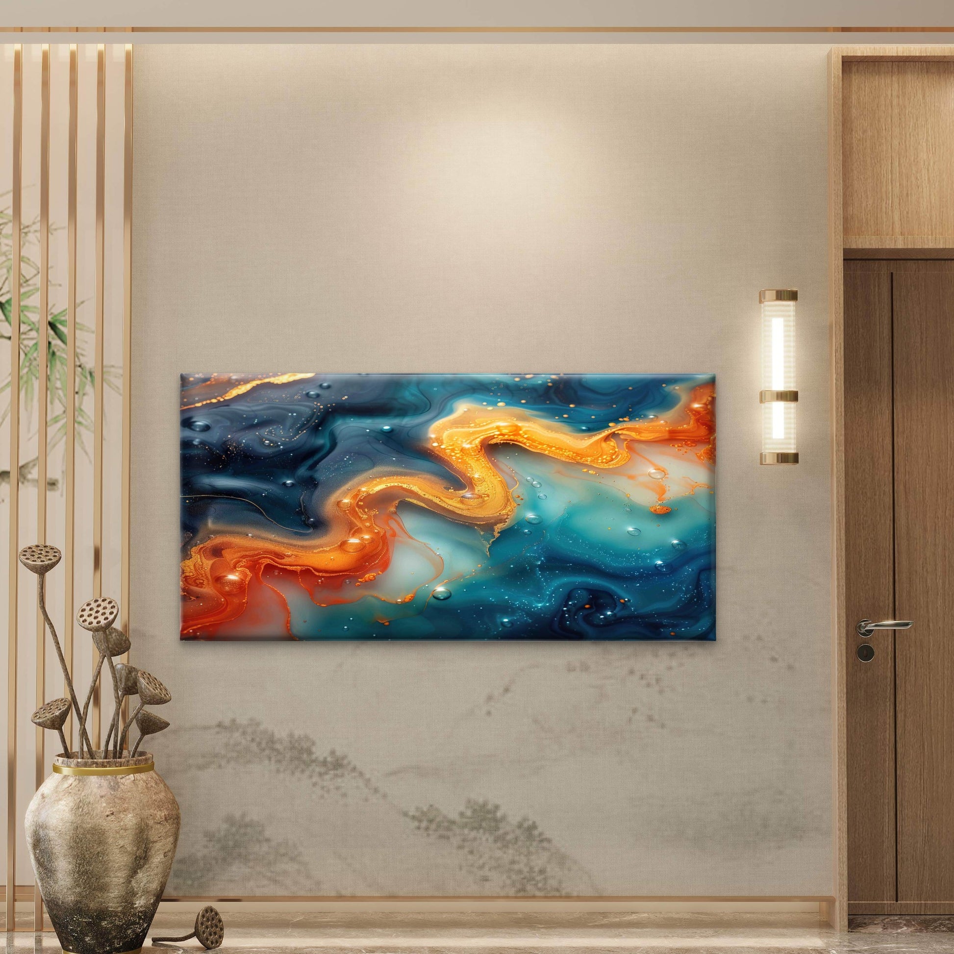 Texture Color Abstract Wall Art Canvas Office Home Room Framed 120x60cm - Bella Home Decor