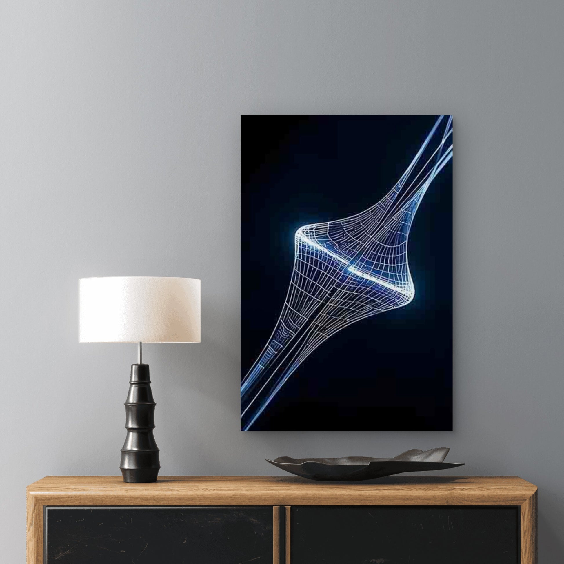 Geometric Pattern with a Futuristic Feel 40x60cm Metal Print Ready to Hang - Bella Home Decor