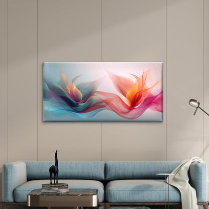 Abstract Flowing Ribbon Design Wall Art Canvas Office Home Room Framed 120x60cm - Bella Home Decor