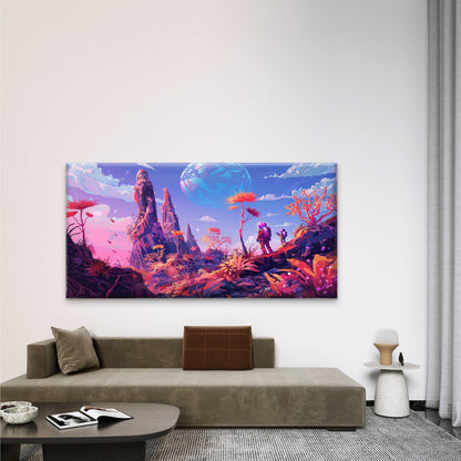 Journey Through An Alien World Wall Art Canvas Office Home Room Framed 120x60cm