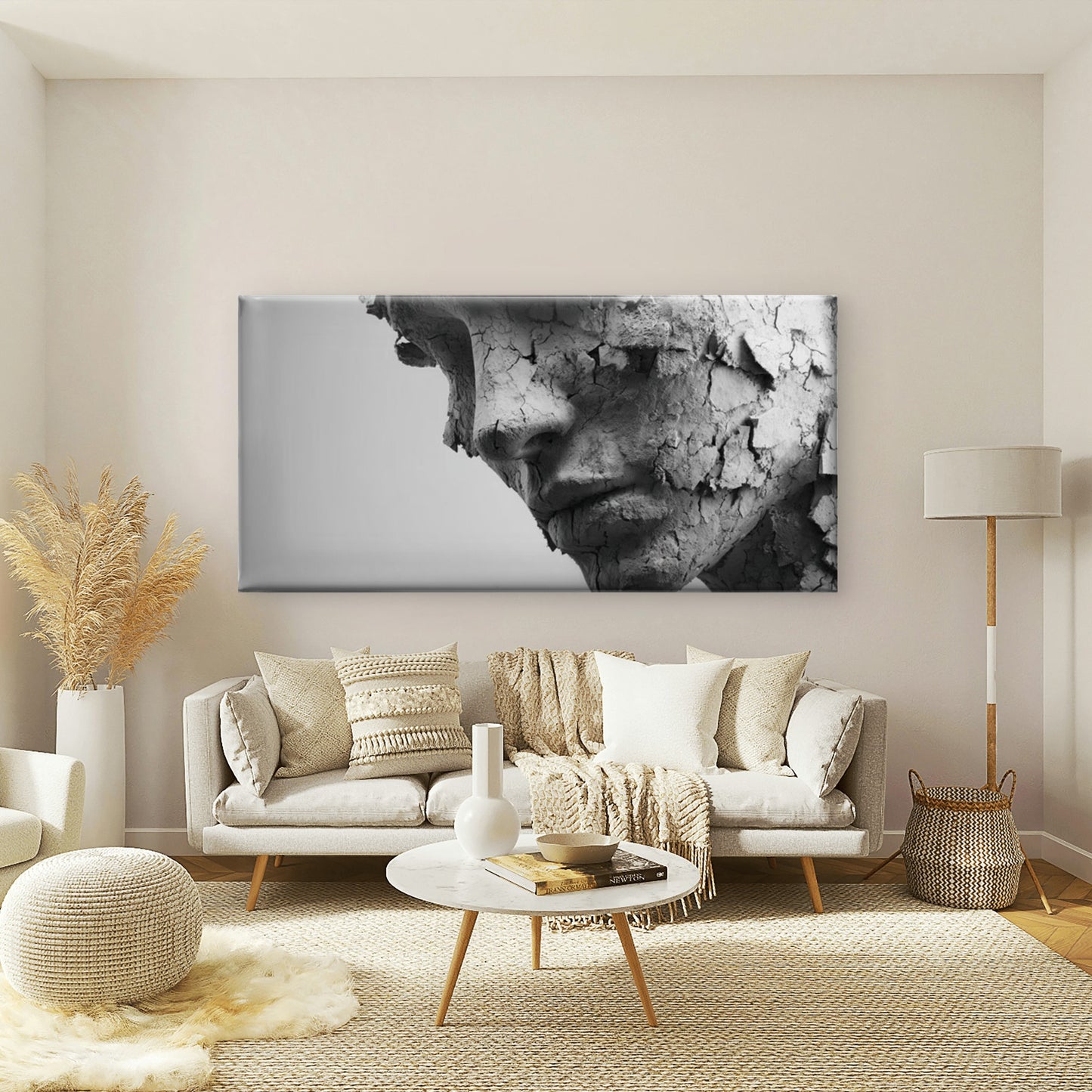 Spooky Mask Canvas Paintings Wall Art Canvas Office Home Room Framed 120x60cm