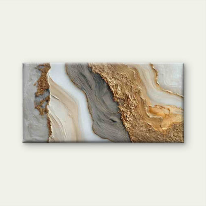Abstract Gold Vein Marble Wall Art Canvas Office Home Room Framed 120x60cm - Bella Home Decor