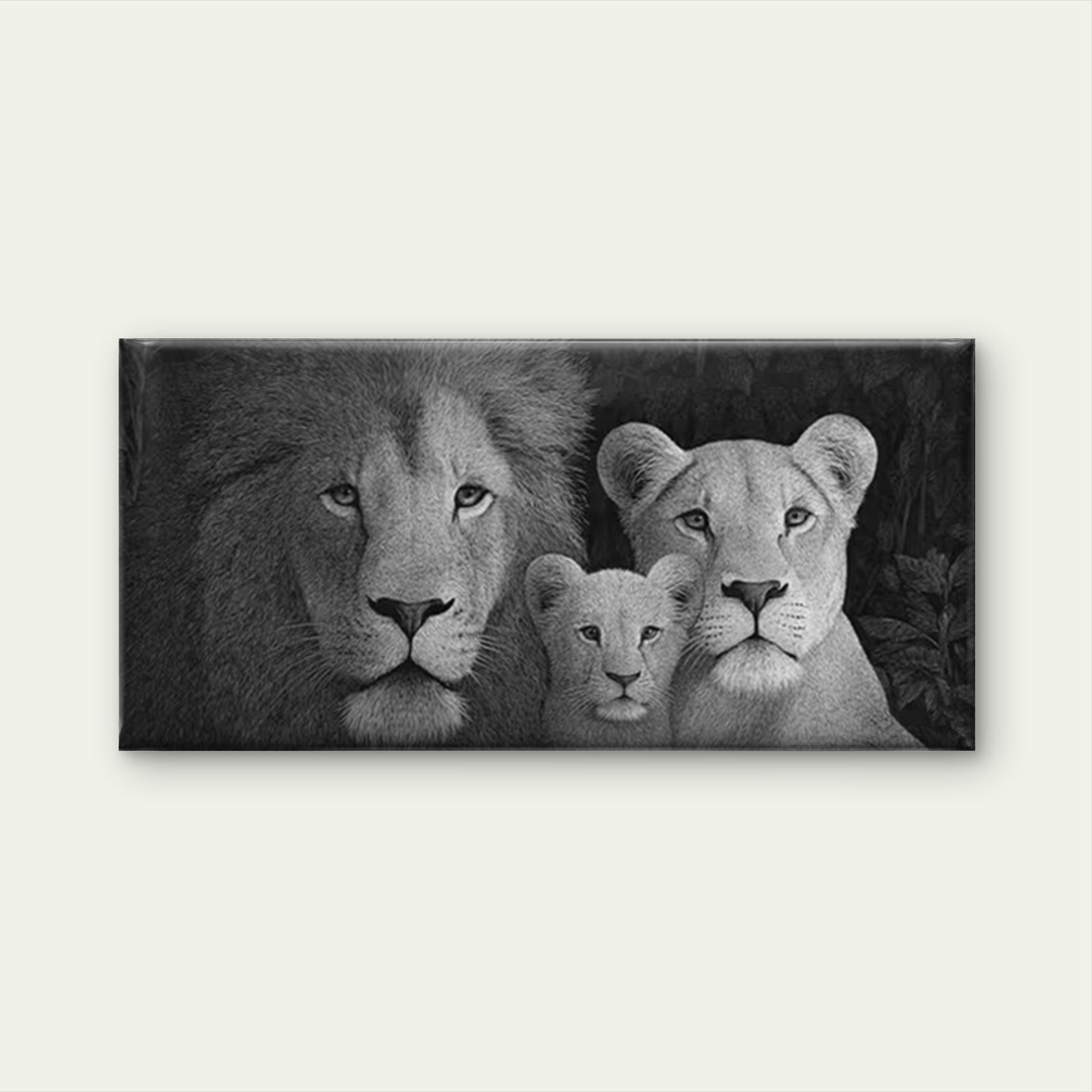 - Contemporary Minimalist & Lioness Wall Art Canvas Office Home Room Framed 120x60cm - Bella Home Decor