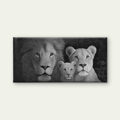 - Contemporary Minimalist & Lioness Wall Art Canvas Office Home Room Framed 120x60cm - Bella Home Decor