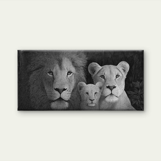 - Contemporary Minimalist & Lioness Wall Art Canvas Office Home Room Framed 120x60cm