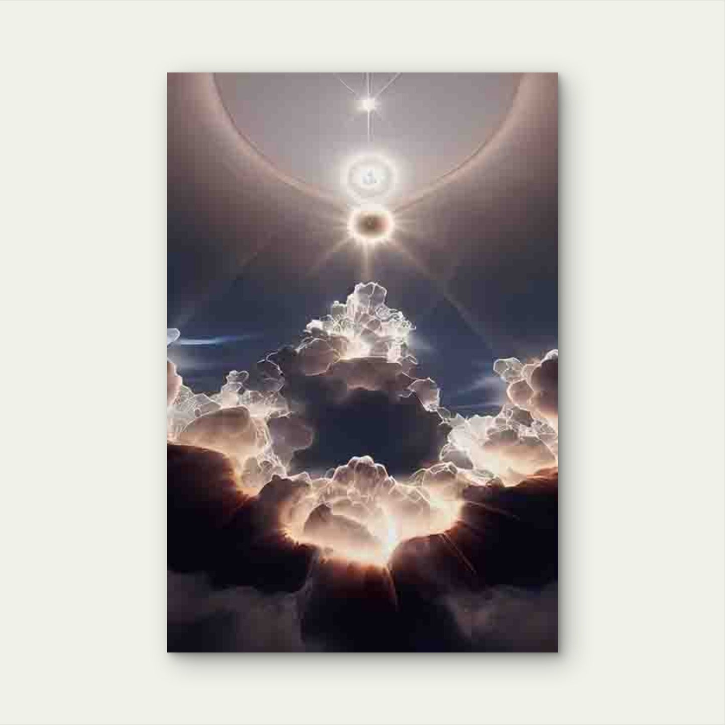 Heavenly Light & Clouds 60x90cm Metal Print Ready to Hang