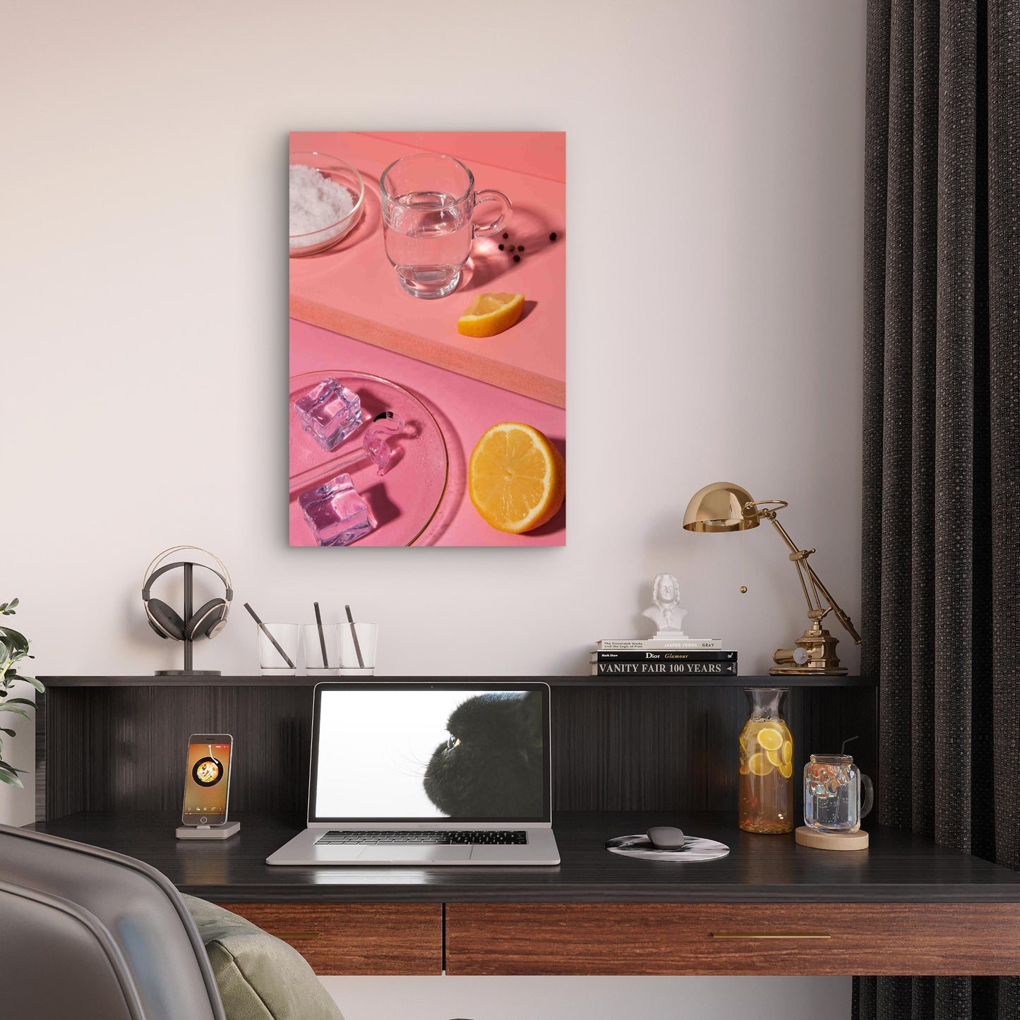High Angle Tequila Shot Orange Slice 60x90cm Metal Print Ready to Hang