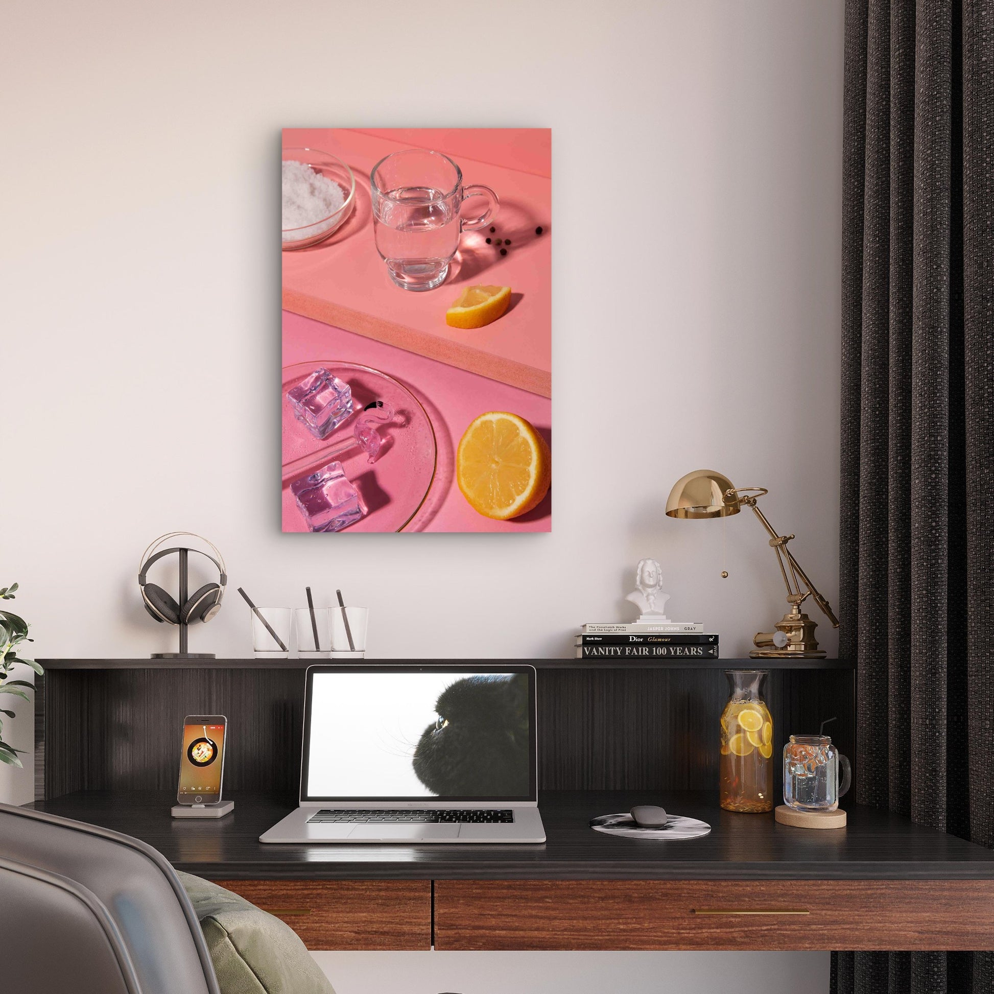 High Angle Tequila Shot Orange Slice 60x90cm Metal Print Ready to Hang