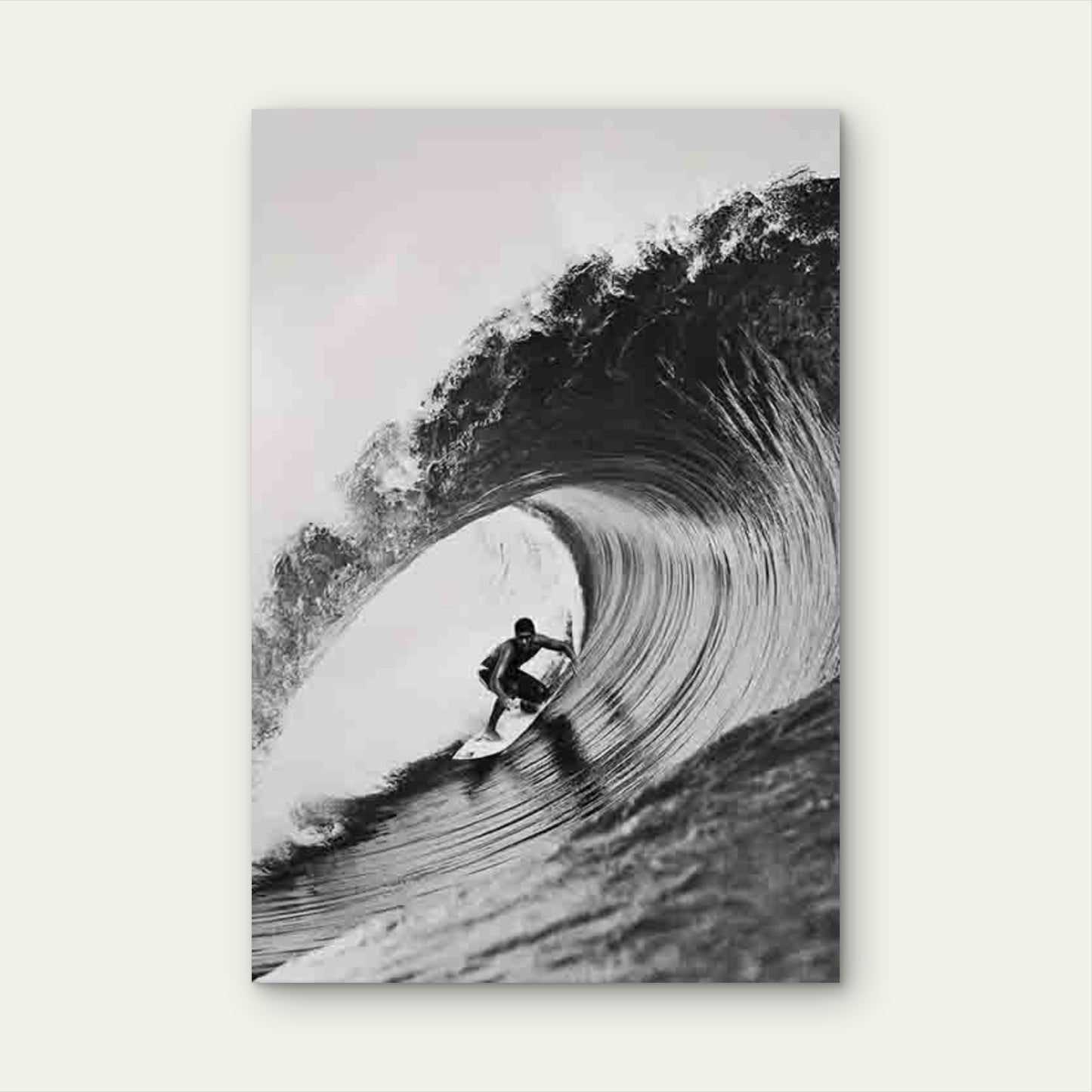 Wave Surfer, Oil Painting Metal Print Ready to Hang