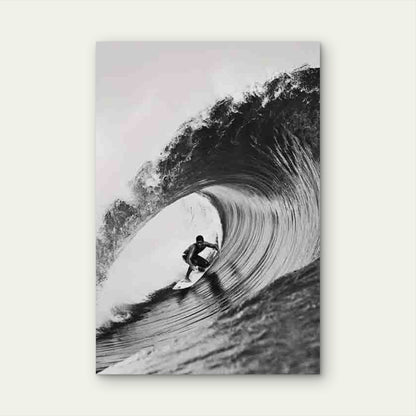 Wave Surfer, Oil Painting Metal Print Ready to Hang