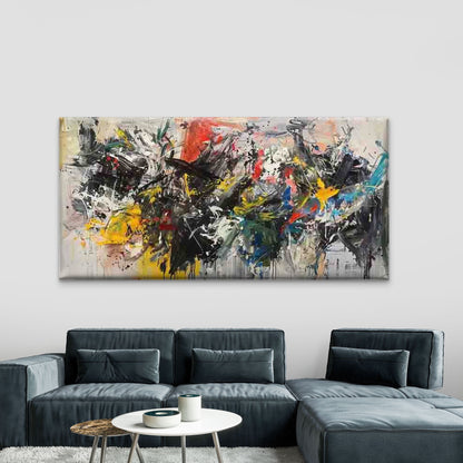 Abstract Colorful Paint Splash Wall Art Canvas Office Home Room Framed 120x60cm