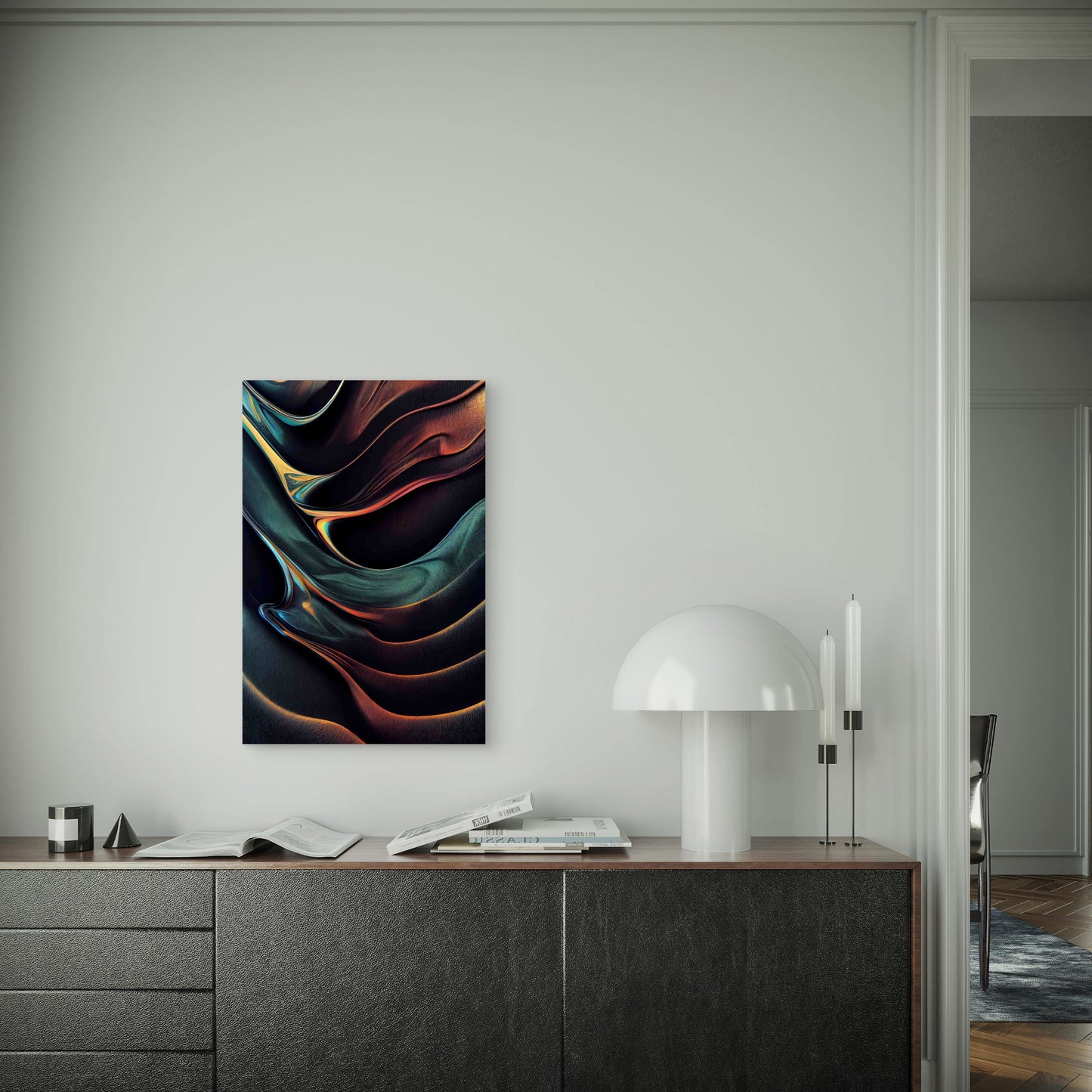 Abstract Illusion of Gold Lava 60x90cm Metal Print Ready to Hang - Bella Home Decor