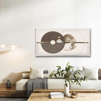 Astronaut Floating Earth Moon Wall Art Canvas Office Home Room Framed 120x60cm - Bella Home Decor