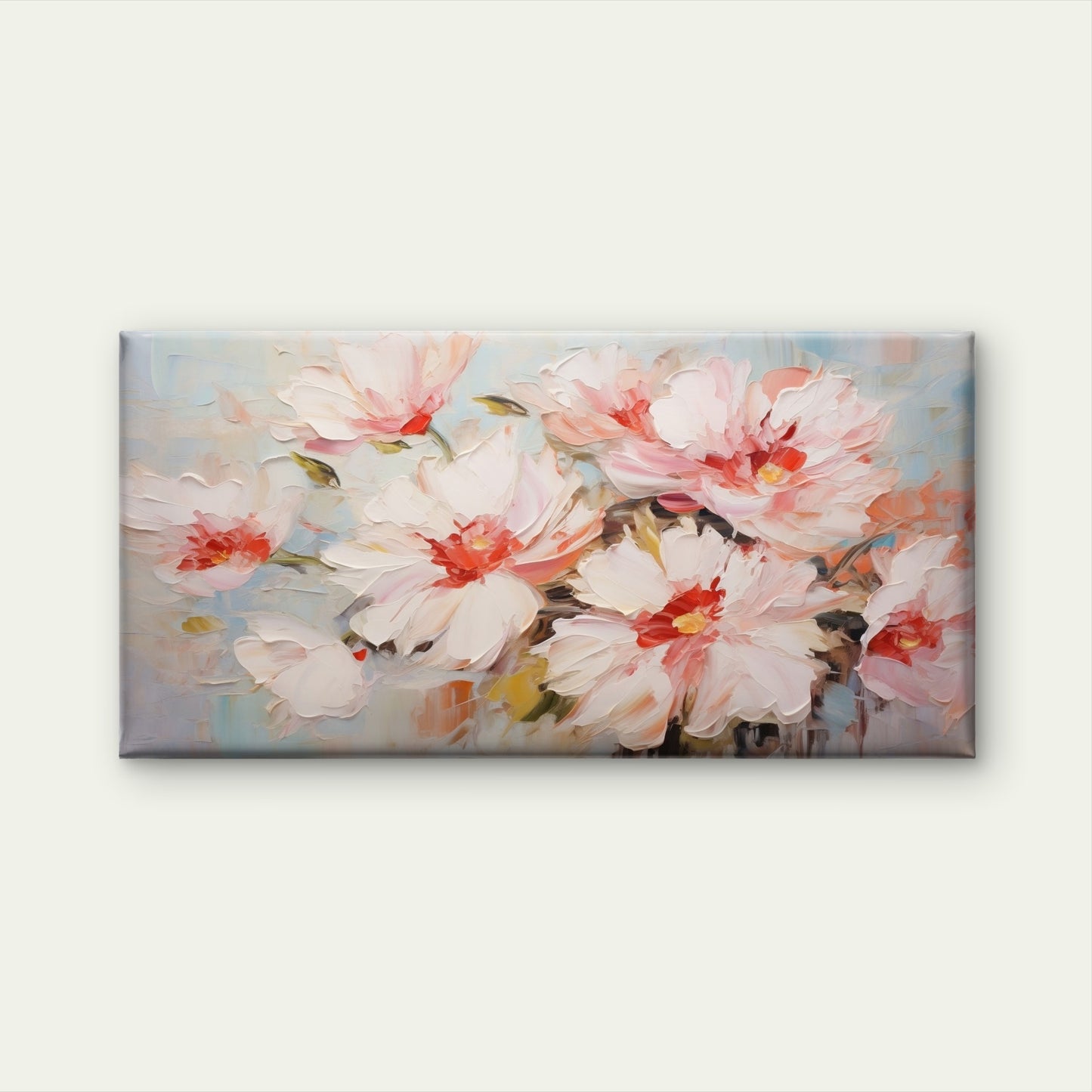 Modern Pink Peony Floral Bloom Wall Art Canvas Office Home Room Framed 120x60cm