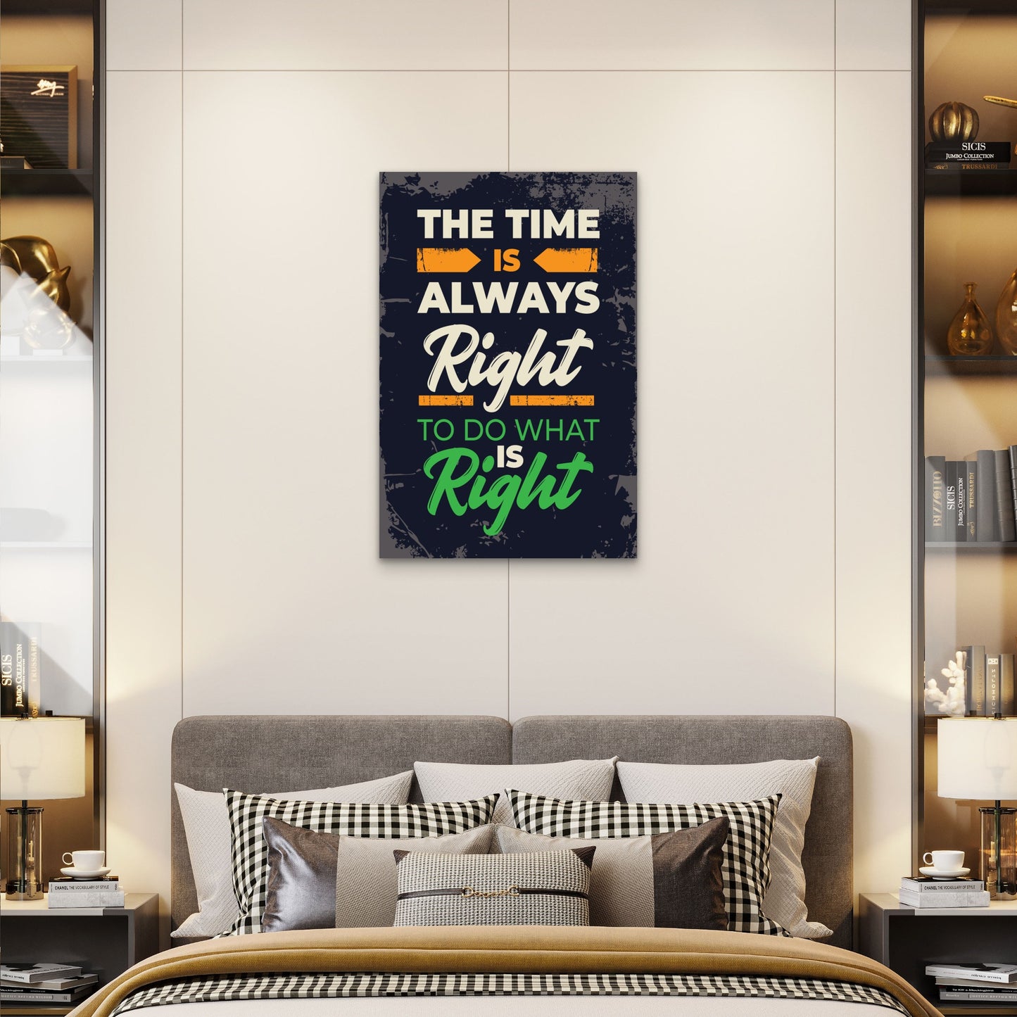 The Time Is Always Right To Do What Is Right Quote 40x60cm Metal Print Ready to Hang