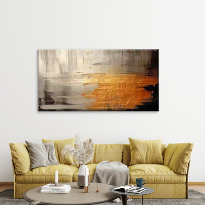 Design with Orange And Gray Hue Wall Art Canvas Office Home Room Framed 120x60cm