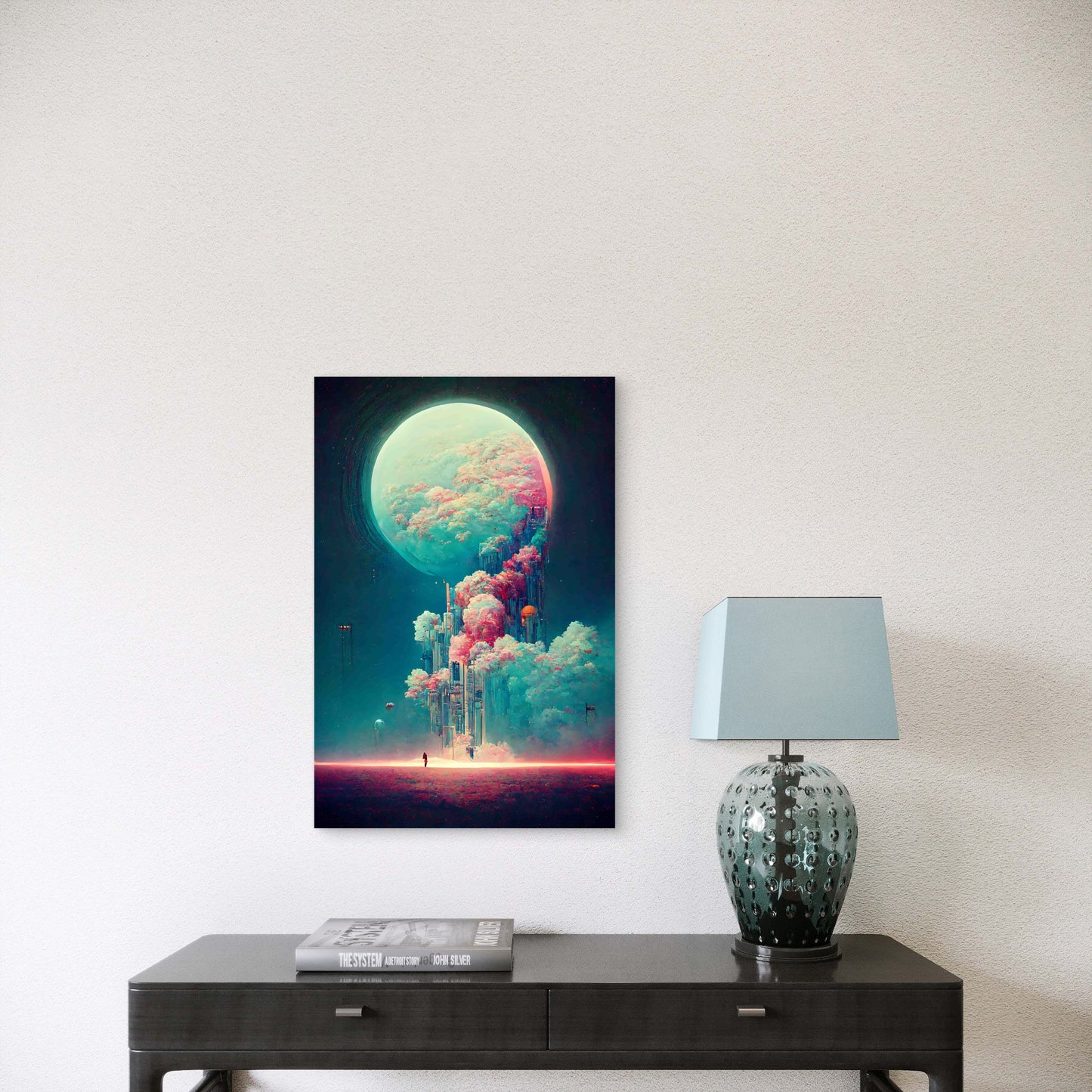 Futuristic, Cityscape 60x90cm Metal Print Ready to Hang